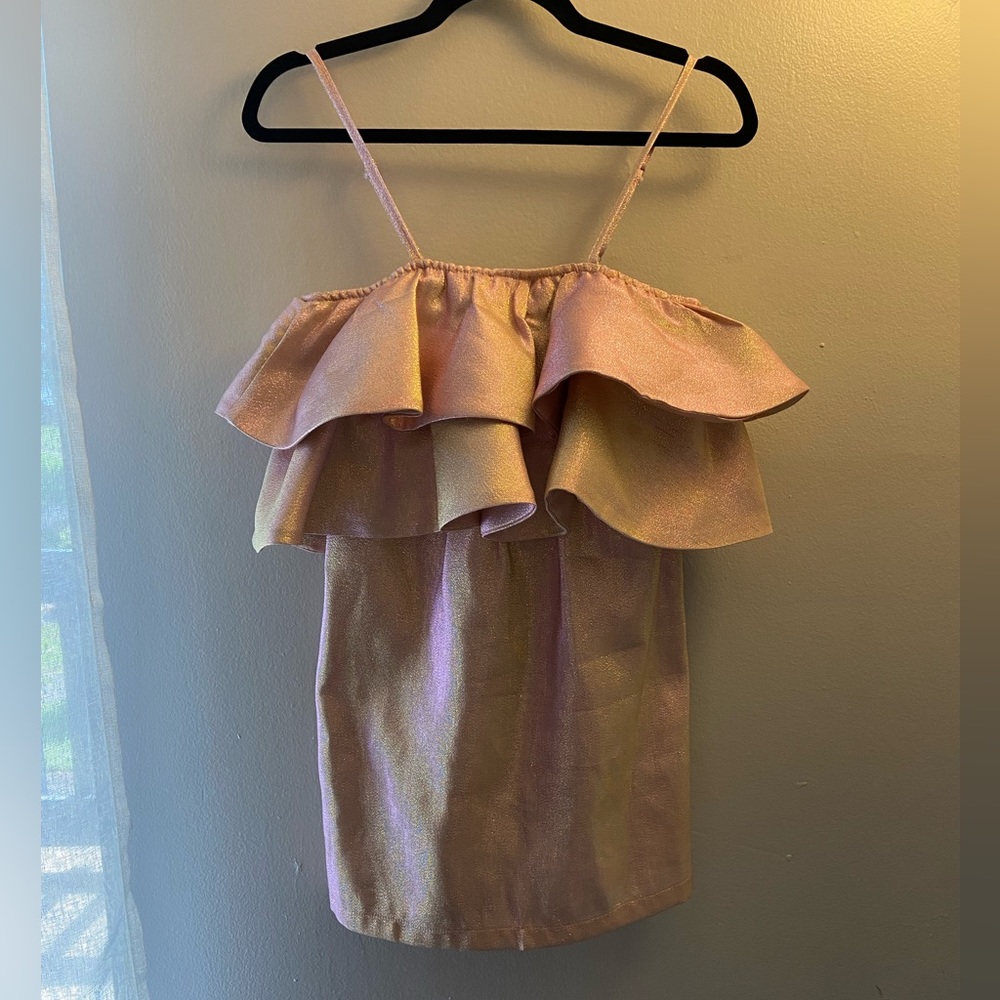 BuddyLove Rose Gold Ruffle Mini Dress